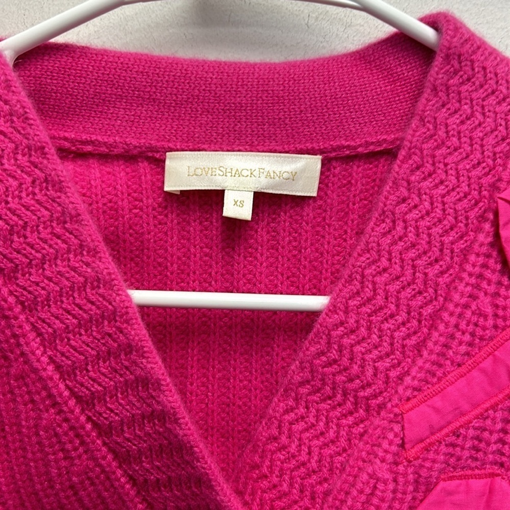 LoveShackFancy Avignon cashmere bow cardigan - Picture 4 of 8